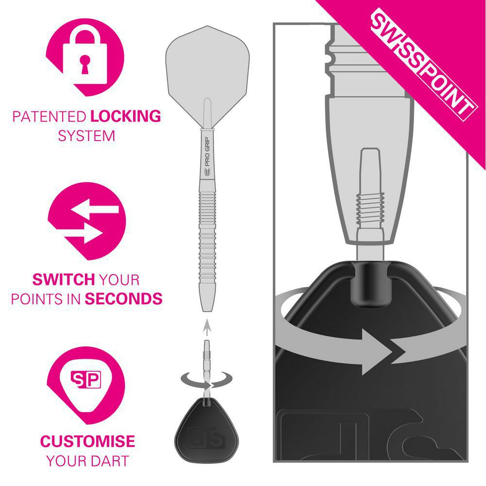 Vrhovi za strlice steel TARGET Swiss Point Storm Diamond 30mm, crni - 3kom. - Slika 4
