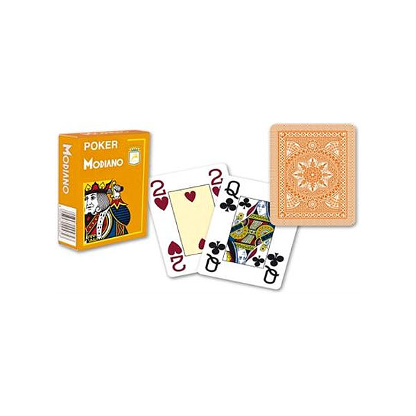 Poker karte Modiano CRISTALLO 100% plastične, narandžaste