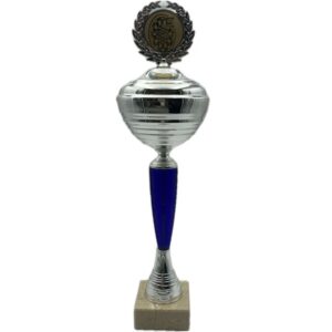 Pikado trofej srebrno-plavi pehar, 32cm visina