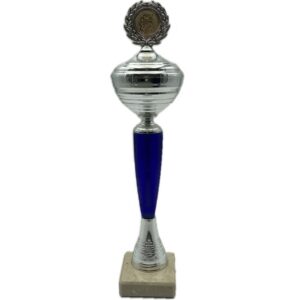 Pikado trofej srebrno-plavi pehar, 37cm visina