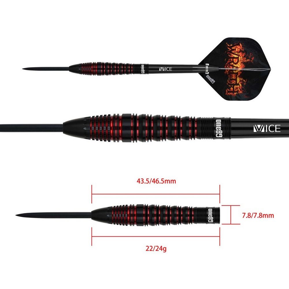 Set strelica steel One80 Wraith W04 22g, 90% wolfram - Slika 3