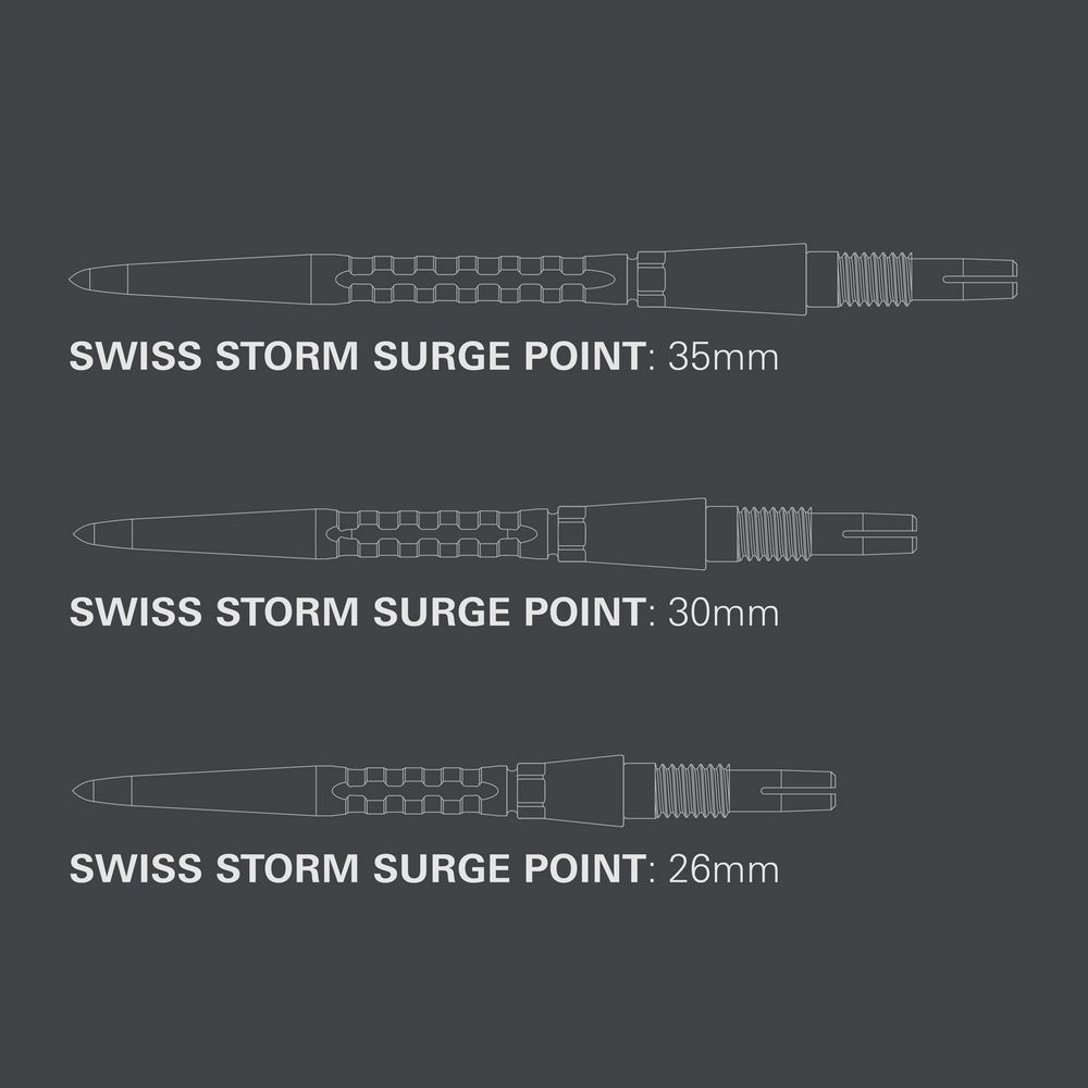 Vrhovi za steel strelice TARGET SP Swiss Storm Surge srebrni, 35mm - Slika 3