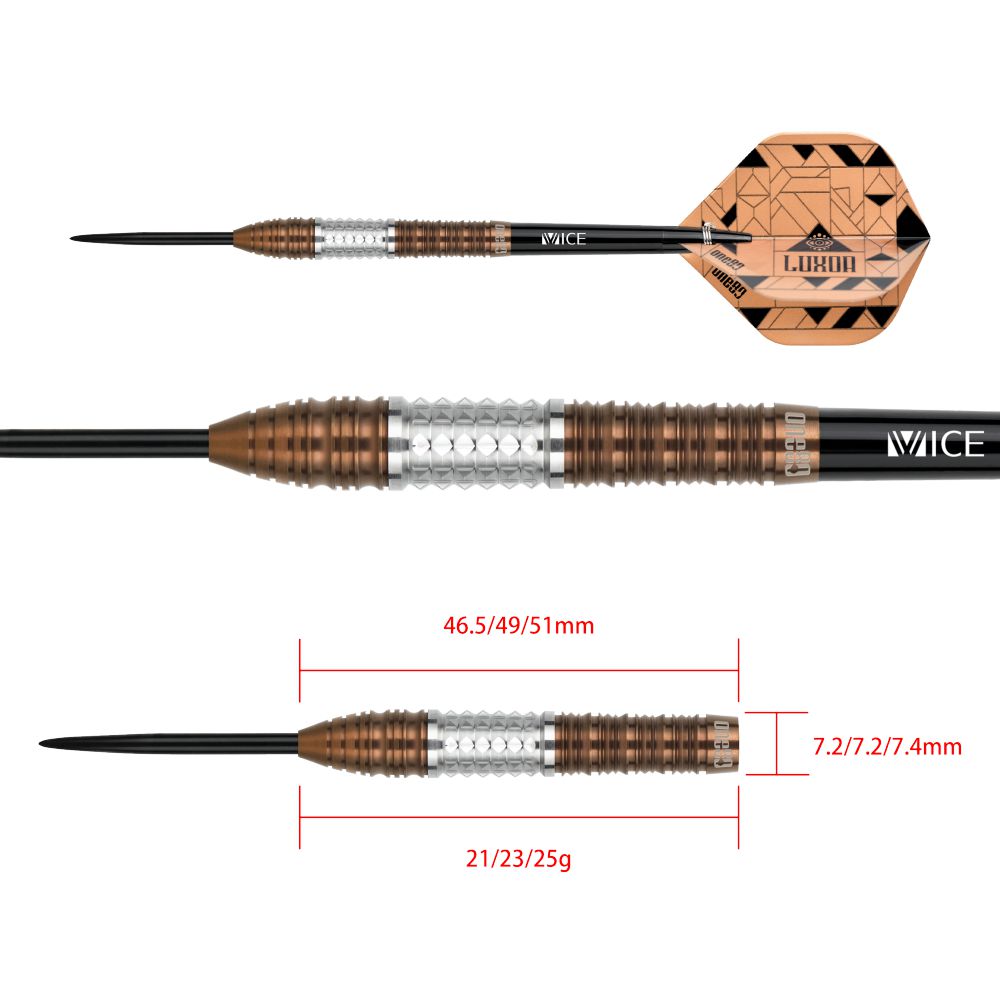 Set strelica steel One80 Luxor Delta 21g, 90% wolfram - Slika 4