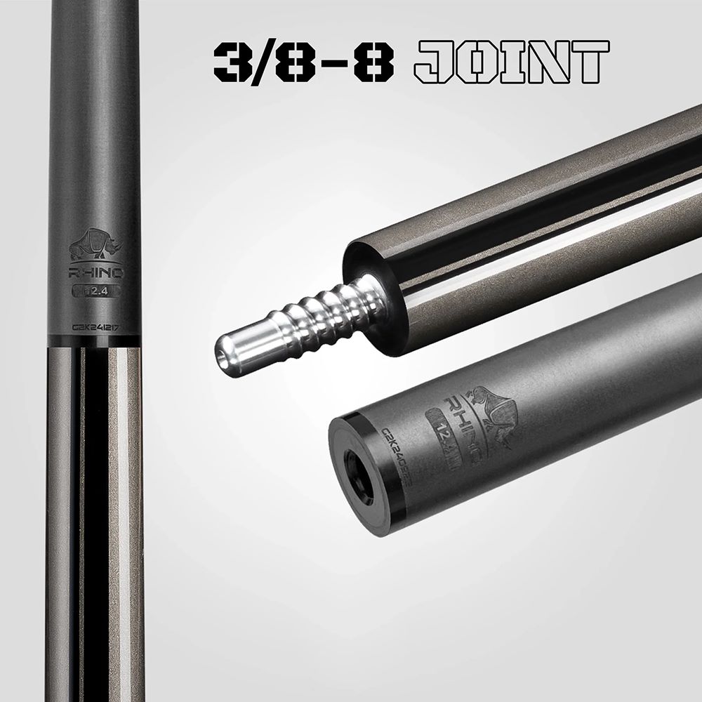 Bilijar štap Rhino Nebula 2 Charcoal Gray karbonski vrh 12,4mm Sport Wrap - Slika 7