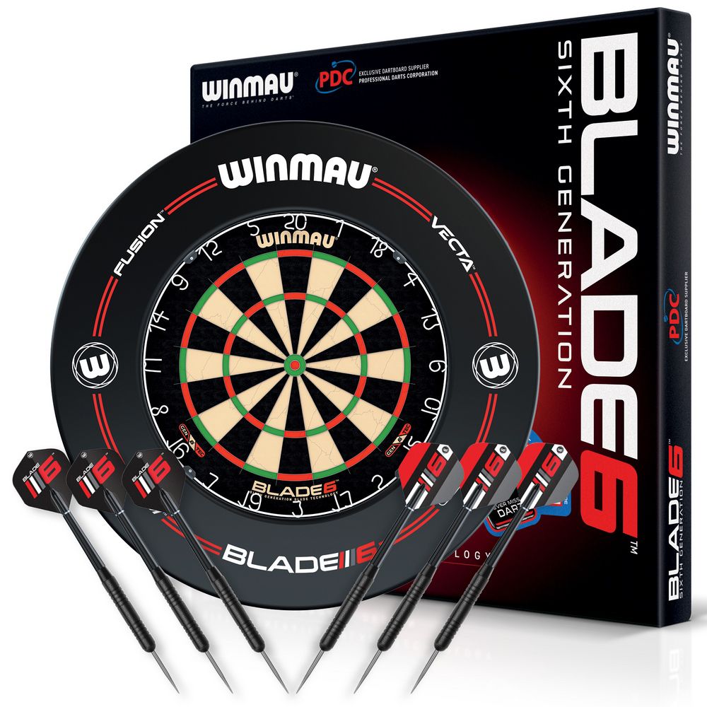 Kompletni pikado set Winmau, tabla Blade 6, okvir, 2 seta strelica,linija i checkout karta