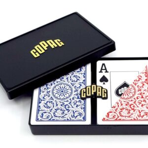 Poker karte COPAG 1546, Jumbo index, 100% plastika, plavo-crvene, dupli špil